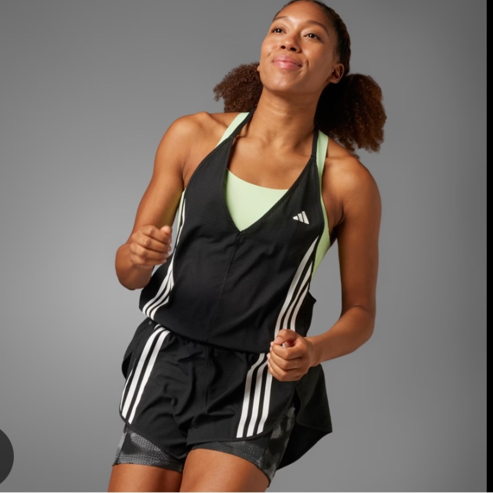 Adidas own the run 3-stripes allover print runsie